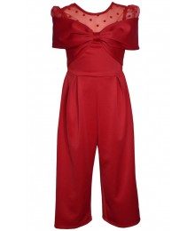 Bonnie Jean Red Big Bow Jumpsuit